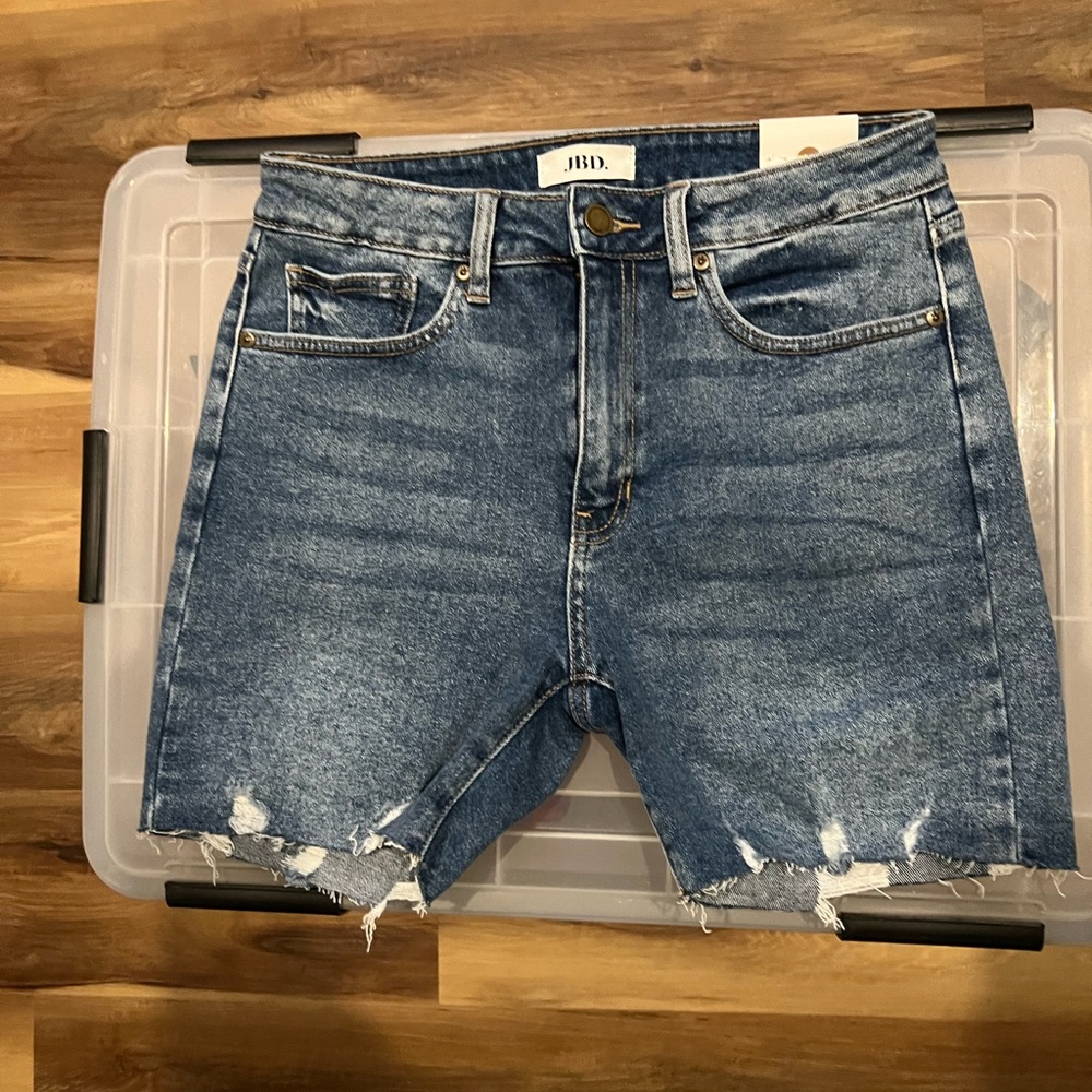 Just Black Denim High Rise Mid-thigh Shorts